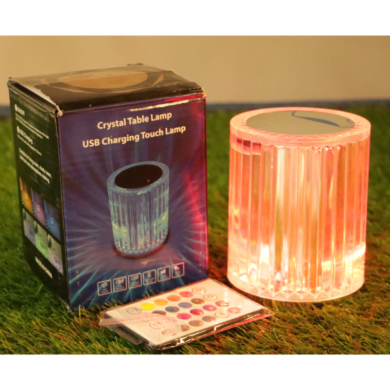 Portable USB Rechargeable RGB Lighting Crystal Touch Control Table Lamp